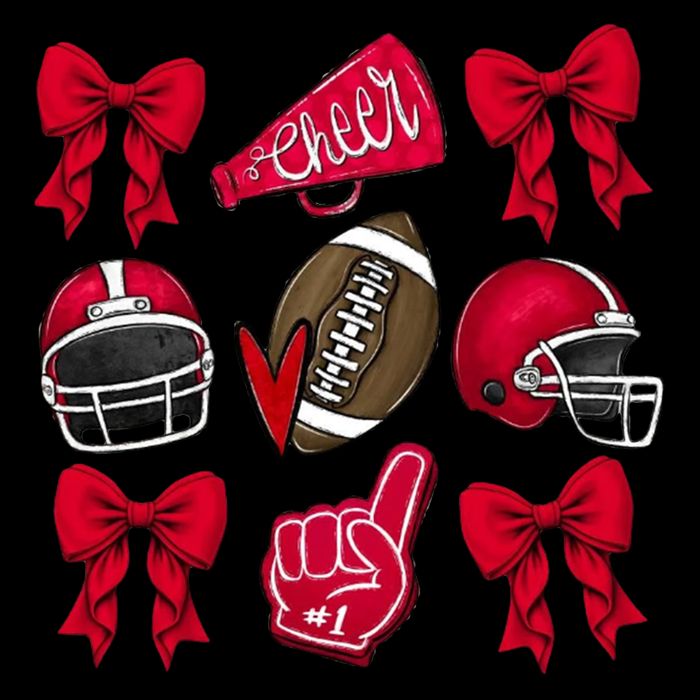 Football Coquette Bow Football Cheer Lover Performance Shirt
