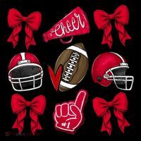 Football Coquette Bow Football Cheer Lover Flatbill Hat