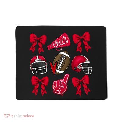 Football Coquette Bow Football Cheer Lover Mousepad