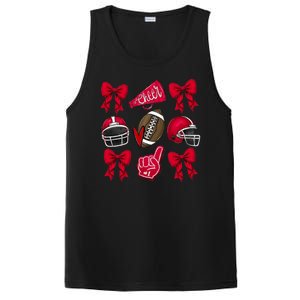 Football Coquette Bow Football Cheer Lover PosiCharge Competitor Tank