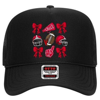Football Coquette Bow Football Cheer Lover Trucker Hat