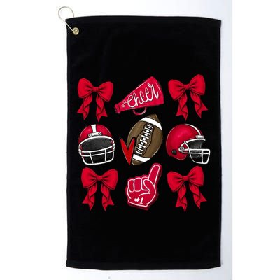 Football Coquette Bow Football Cheer Lover Golf Towel