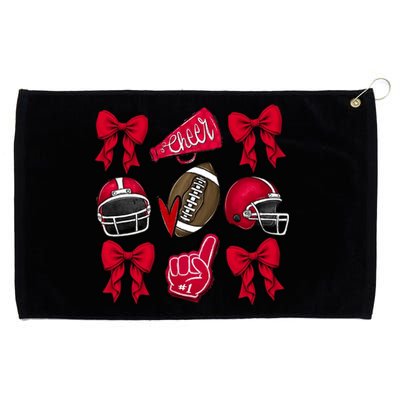 Football Coquette Bow Football Cheer Lover Grommeted Golf Towel