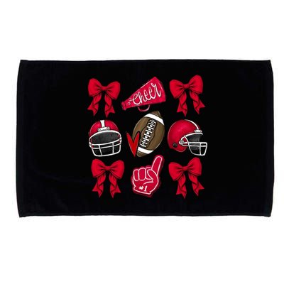 Football Coquette Bow Football Cheer Lover Microfiber Hand Towel