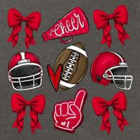 Football Coquette Bow Football Cheer Lover Cotton Canvas Backpack