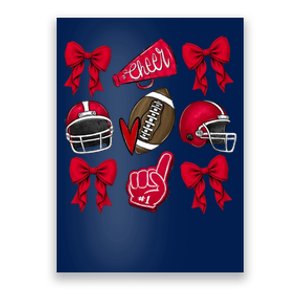 Football Coquette Bow Football Cheer Lover Poster