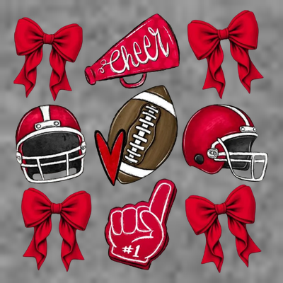 Football Coquette Bow Football Cheer Lover T-Shirt