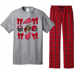 Football Coquette Bow Football Cheer Lover Pajama Set