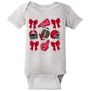 Football Coquette Bow Football Cheer Lover Baby Bodysuit