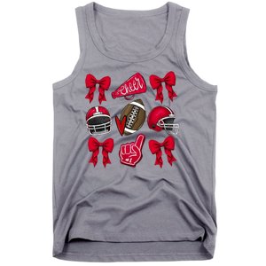 Football Coquette Bow Football Cheer Lover Tank Top