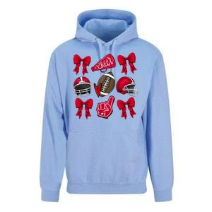 Football Coquette Bow Football Cheer Lover Unisex Surf Hoodie