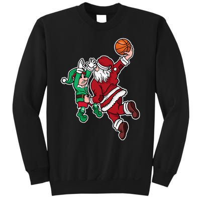 Funny Christmas Basketball Player Santa Claus Dunk Xmas Sweatshirt