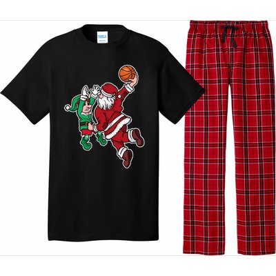 Funny Christmas Basketball Player Santa Claus Dunk Xmas Pajama Set