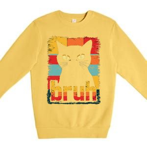 Funny Cat Bruh Meme Graphic Premium Crewneck Sweatshirt