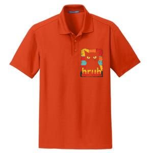 Funny Cat Bruh Meme Graphic Dry Zone Grid Polo