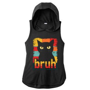 Funny Cat Bruh Meme Graphic Ladies PosiCharge Tri-Blend Wicking Draft Hoodie Tank