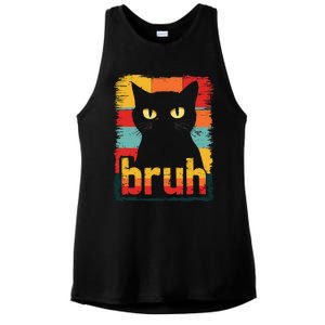 Funny Cat Bruh Meme Graphic Ladies PosiCharge Tri-Blend Wicking Tank