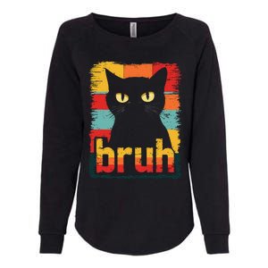 Funny Cat Bruh Meme Graphic Womens California Wash Sweatshirt