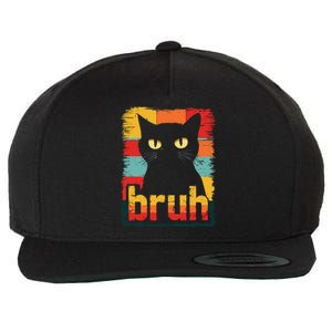 Funny Cat Bruh Meme Graphic Wool Snapback Cap