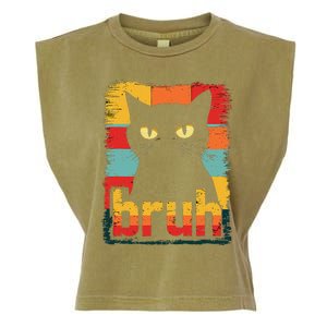 Funny Cat Bruh Meme Graphic Garment-Dyed Women's Muscle Tee