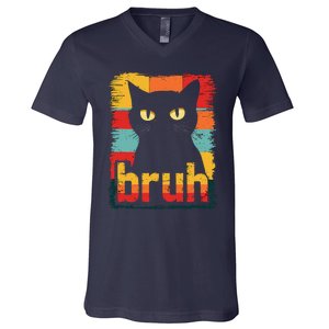 Funny Cat Bruh Meme Graphic V-Neck T-Shirt