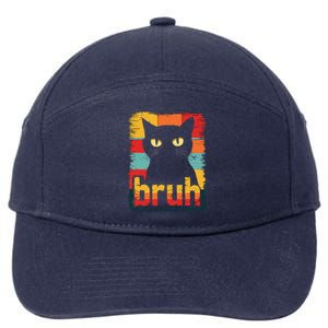 Funny Cat Bruh Meme Graphic 7-Panel Snapback Hat