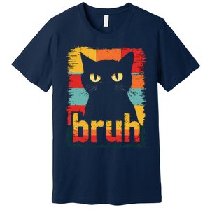 Funny Cat Bruh Meme Graphic Premium T-Shirt