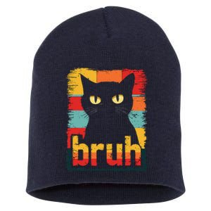 Funny Cat Bruh Meme Graphic Short Acrylic Beanie