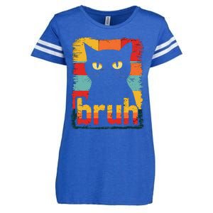 Funny Cat Bruh Meme Graphic Enza Ladies Jersey Football T-Shirt