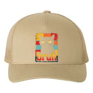 Funny Cat Bruh Meme Graphic Yupoong Adult 5-Panel Trucker Hat