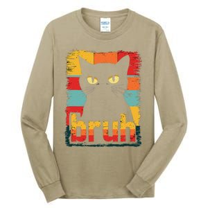 Funny Cat Bruh Meme Graphic Tall Long Sleeve T-Shirt