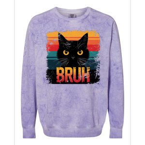 Funny Cat Bruh For Teens Meme Graphic Colorblast Crewneck Sweatshirt