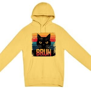 Funny Cat Bruh For Teens Meme Graphic Premium Pullover Hoodie