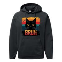 Funny Cat Bruh For Teens Meme Graphic Performance Fleece Hoodie