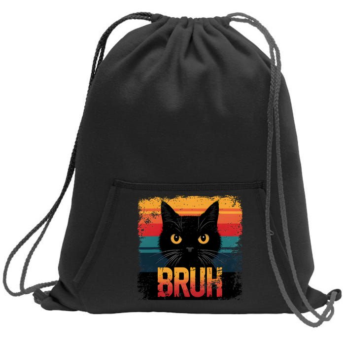 Funny Cat Bruh For Teens Meme Graphic Sweatshirt Cinch Pack Bag