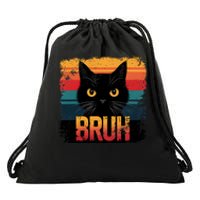 Funny Cat Bruh For Teens Meme Graphic Drawstring Bag