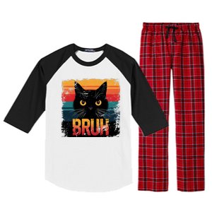 Funny Cat Bruh For Teens Meme Graphic Raglan Sleeve Pajama Set