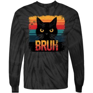 Funny Cat Bruh For Teens Meme Graphic Tie-Dye Long Sleeve Shirt