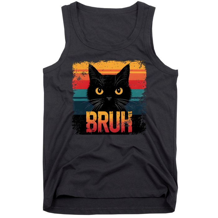 Funny Cat Bruh For Teens Meme Graphic Tank Top