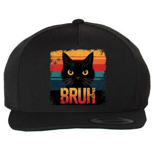 Funny Cat Bruh For Teens Meme Graphic Wool Snapback Cap