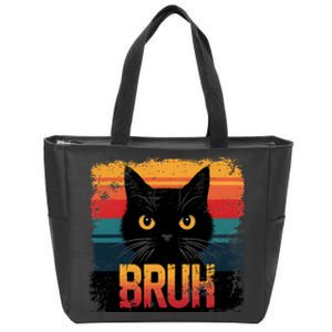 Funny Cat Bruh For Teens Meme Graphic Zip Tote Bag