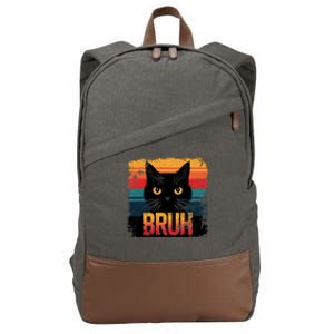 Funny Cat Bruh For Teens Meme Graphic Cotton Canvas Backpack