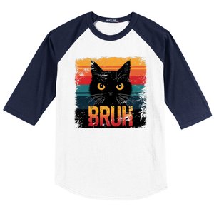 Funny Cat Bruh For Teens Meme Graphic Baseball Sleeve Shirt