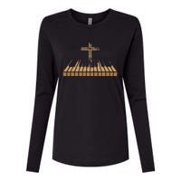 Funny Christian Band Musician Rock Music Piano Womens Cotton Relaxed Long Sleeve T-Shirt