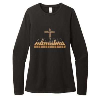 Funny Christian Band Musician Rock Music Piano Womens CVC Long Sleeve Shirt