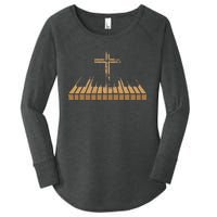 Funny Christian Band Musician Rock Music Piano Women's Perfect Tri Tunic Long Sleeve Shirt