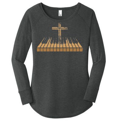 Funny Christian Band Musician Rock Music Piano Women's Perfect Tri Tunic Long Sleeve Shirt