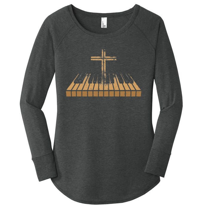 Funny Christian Band Musician Rock Music Piano Women's Perfect Tri Tunic Long Sleeve Shirt