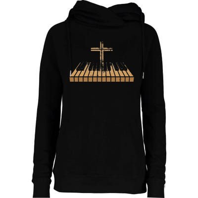 Funny Christian Band Musician Rock Music Piano Womens Funnel Neck Pullover Hood