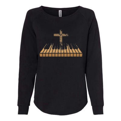 Funny Christian Band Musician Rock Music Piano Womens California Wash Sweatshirt